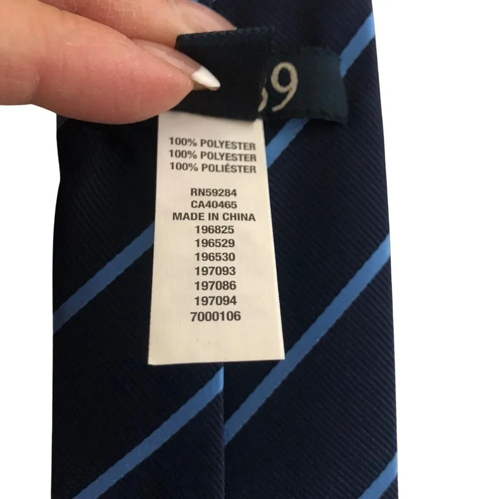The Childrens Place Boys Blue Striped Polyester Necktie 8-14 Years